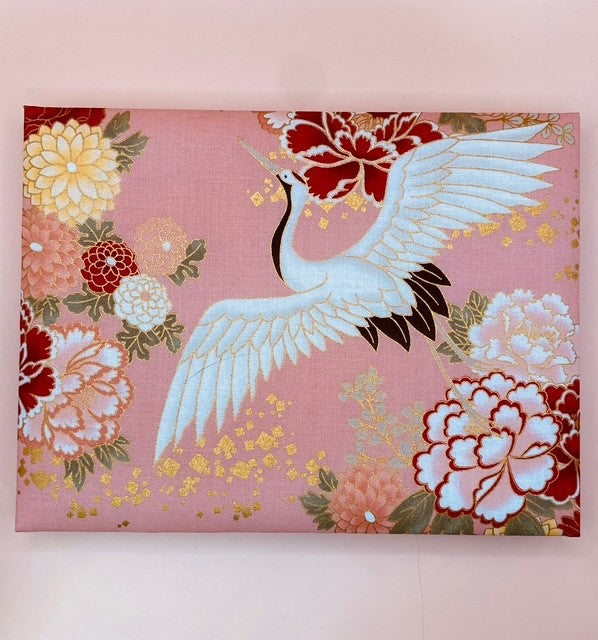 特製御朱印帖　見開き　鶴と花